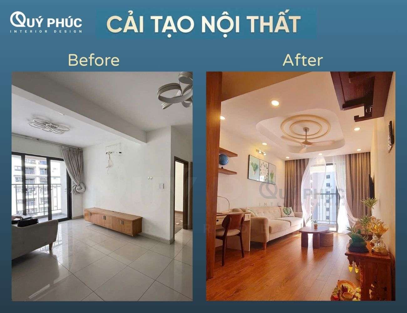 Cải tạo chung cư cũ - Xu hướng “gây bão” cộng đồng mạng 2025 3 Cải tạo phòng khách hiện đại chung cư Ecoxuan