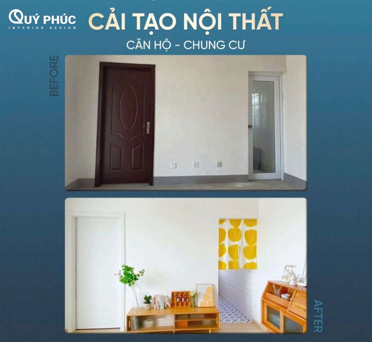Cải tạo chung cư cũ - Xu hướng “gây bão” cộng đồng mạng 2025 22 Cải tạo tường và lối vào phòng vệ sinh bằng phong cách tối giản và điểm nhấn màu sắc