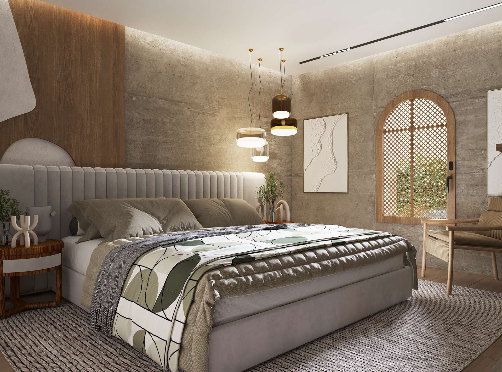 Phòng ngủ master phong cách hiện đại thường được áp dụng cho những căn chung cư cao cấp, nhà phố, biệt thự