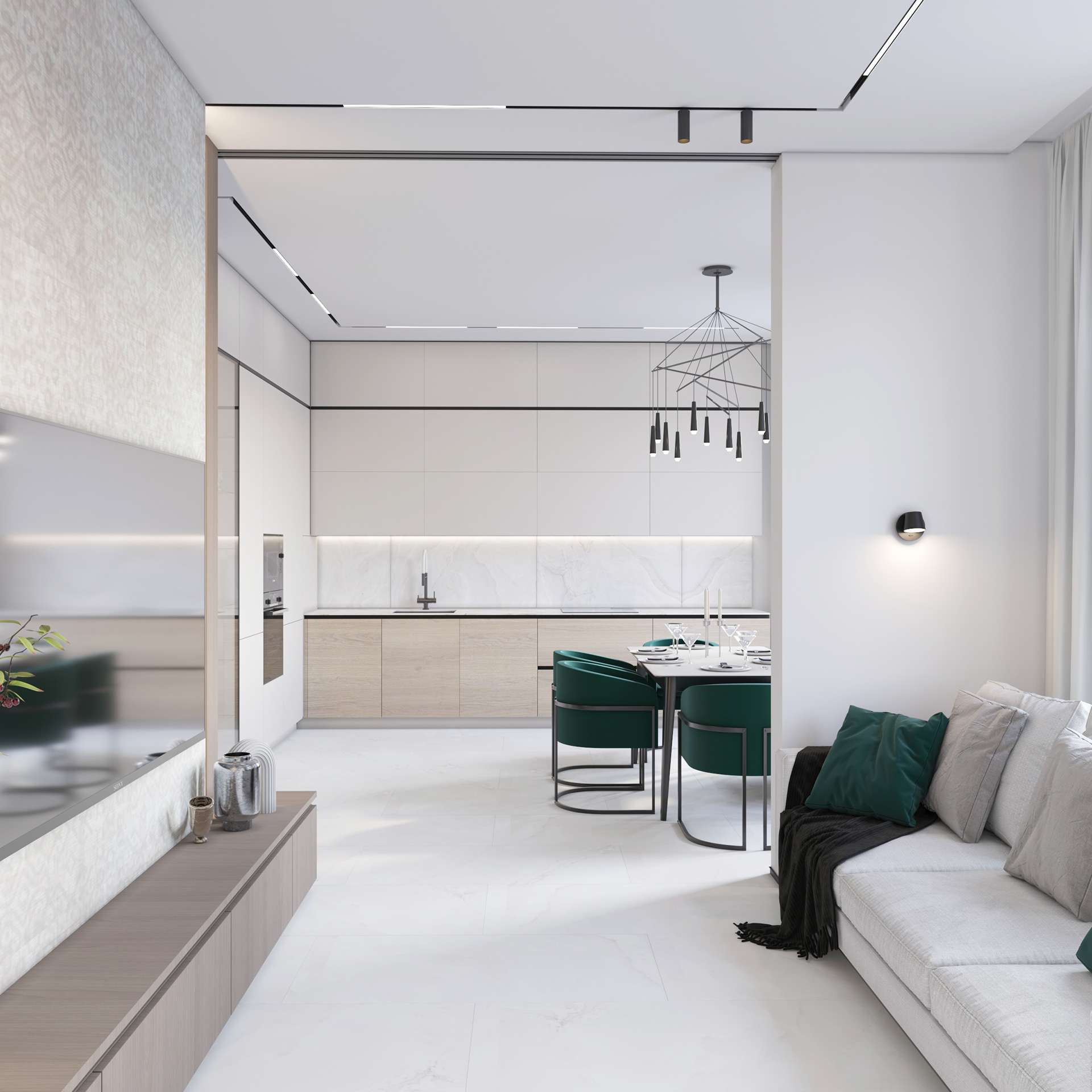 Gam màu trắng cùng phong cách hiện đại là giải pháp thông minh trong thiết kế nội thất chung cư