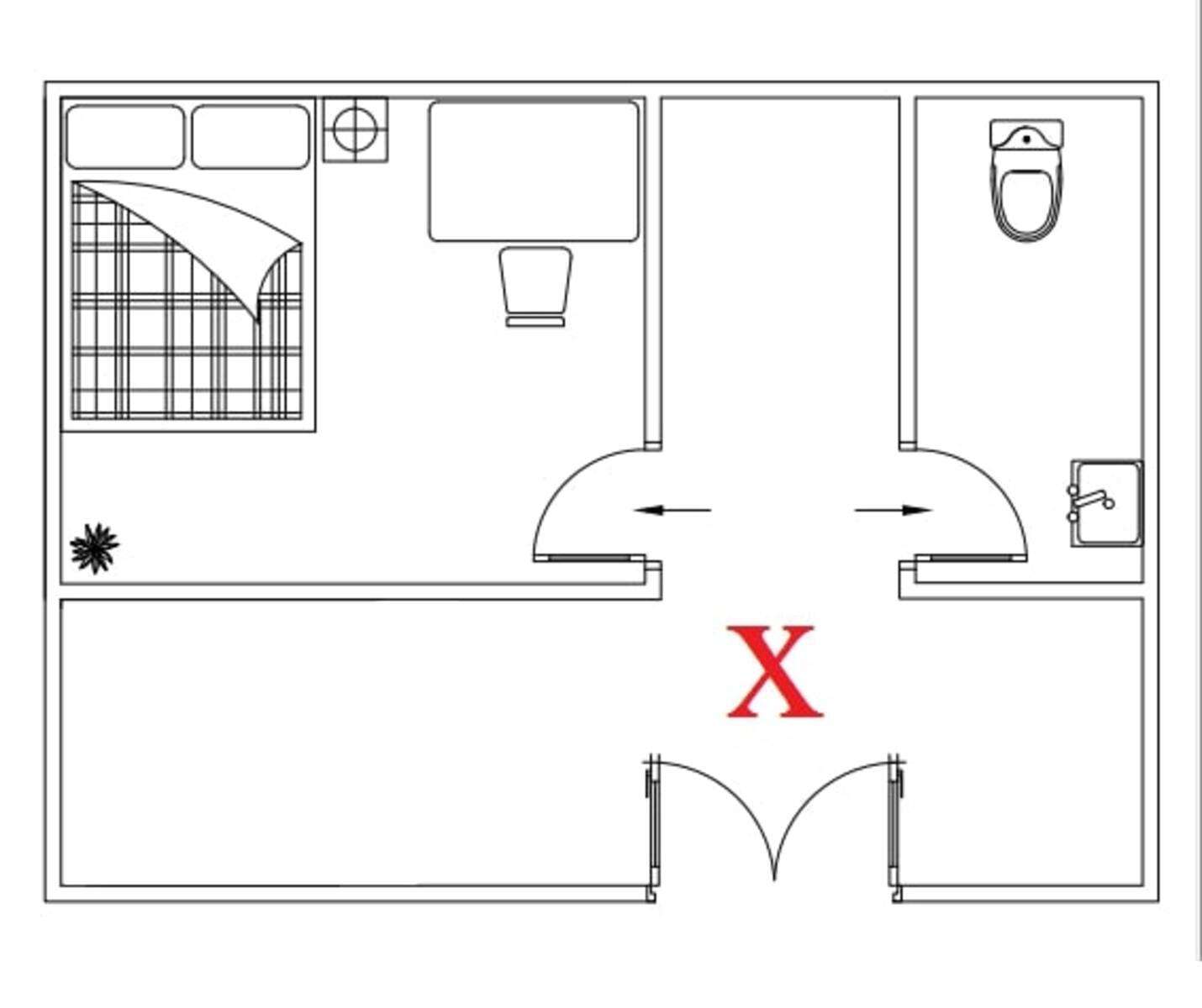 Bố trí cửa phòng ngủ đối diện nhà vệ sinh là điều đại kỵ trong phong thủy phòng ngủ mà gia chủ nên tránh